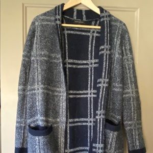 Banana Republic plaid longline open cardi